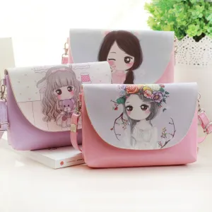 2018 Kids Shoulder Bags Children Girls Messenger Bag Cartoon Printing Princess Handbag Mini Pu