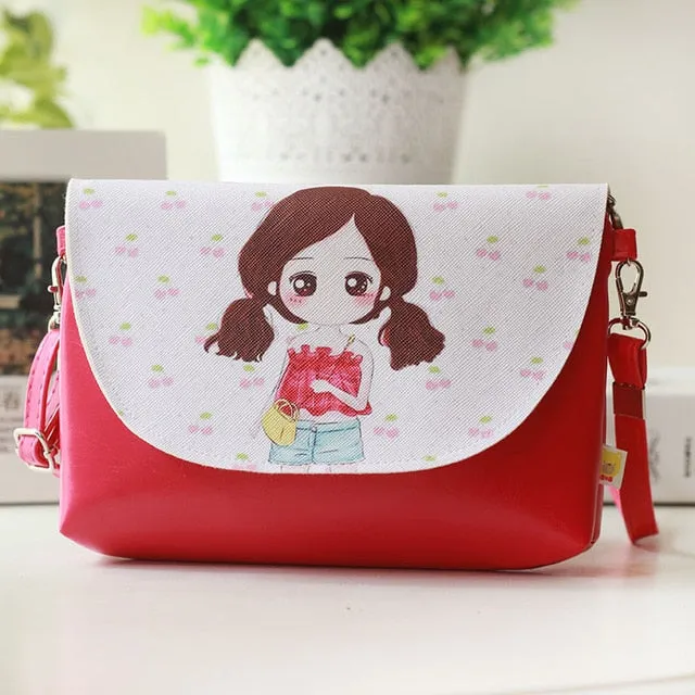 2018 Kids Shoulder Bags Children Girls Messenger Bag Cartoon Printing Princess Handbag Mini Pu