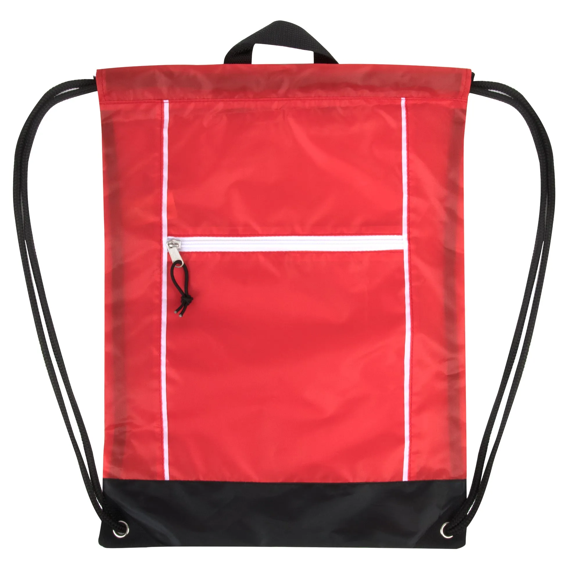 46cm Front Zippered Drawstring Backpack - 3 Colors