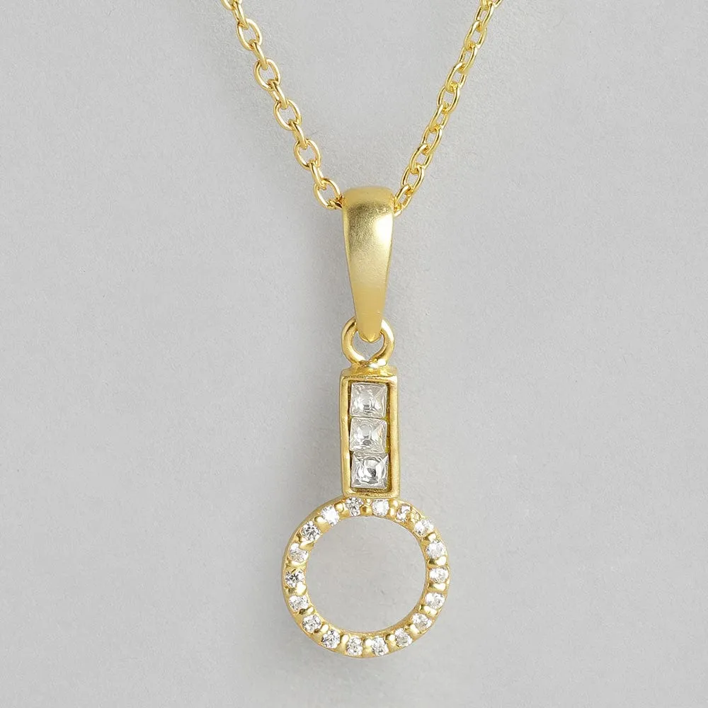 92.5 Silver Round Zircon Necklace