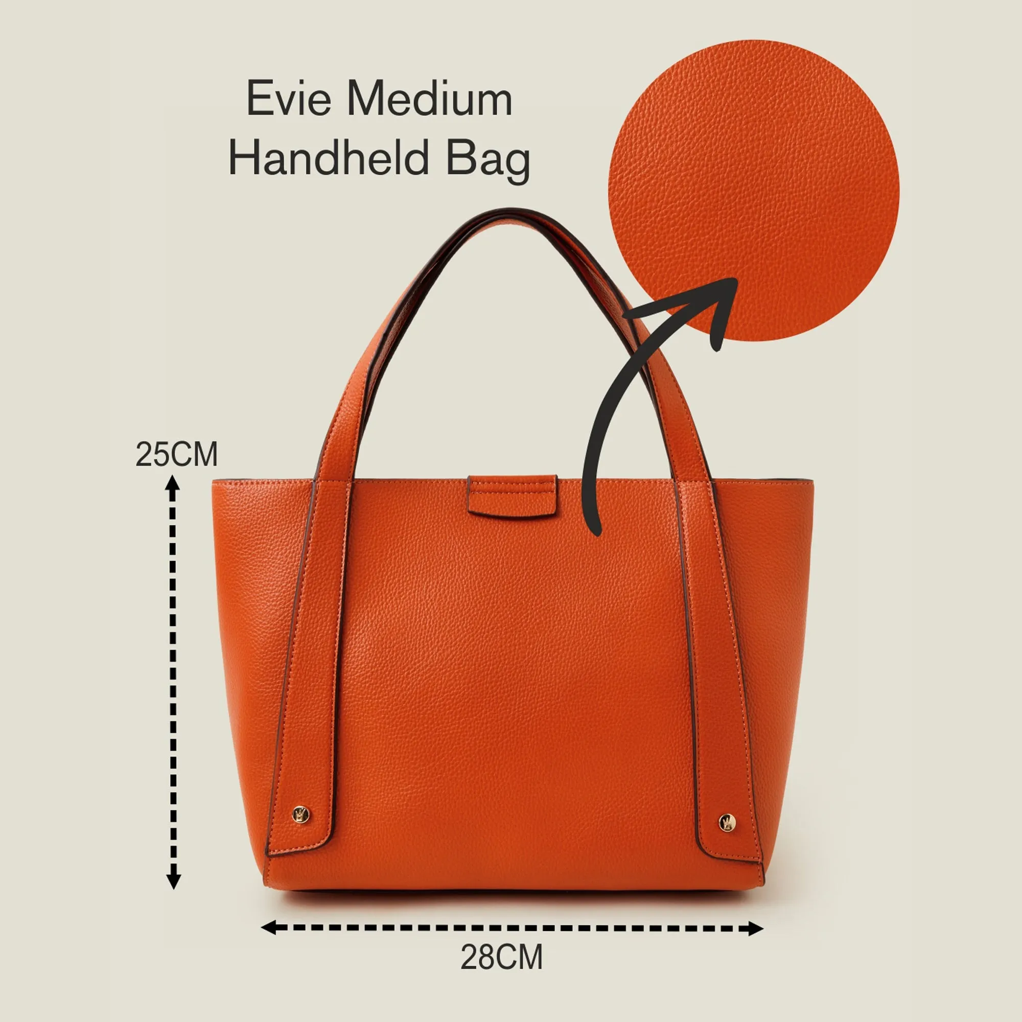 Accessorize London Women's Orange Evie Medium Handheld Bag