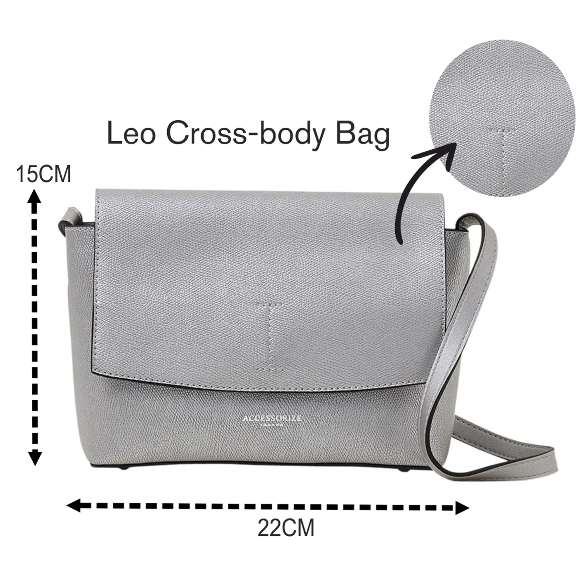 Accessorize London Women's Silver Leo Sling Bag