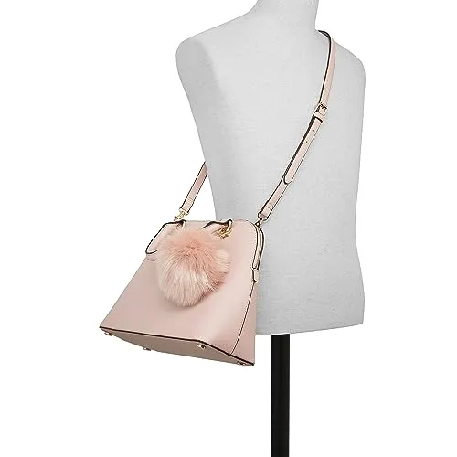 ALDO womens Galilini ALDO Women's Galilini Dome Satchel Handbag, Light Pink, M, Minimal