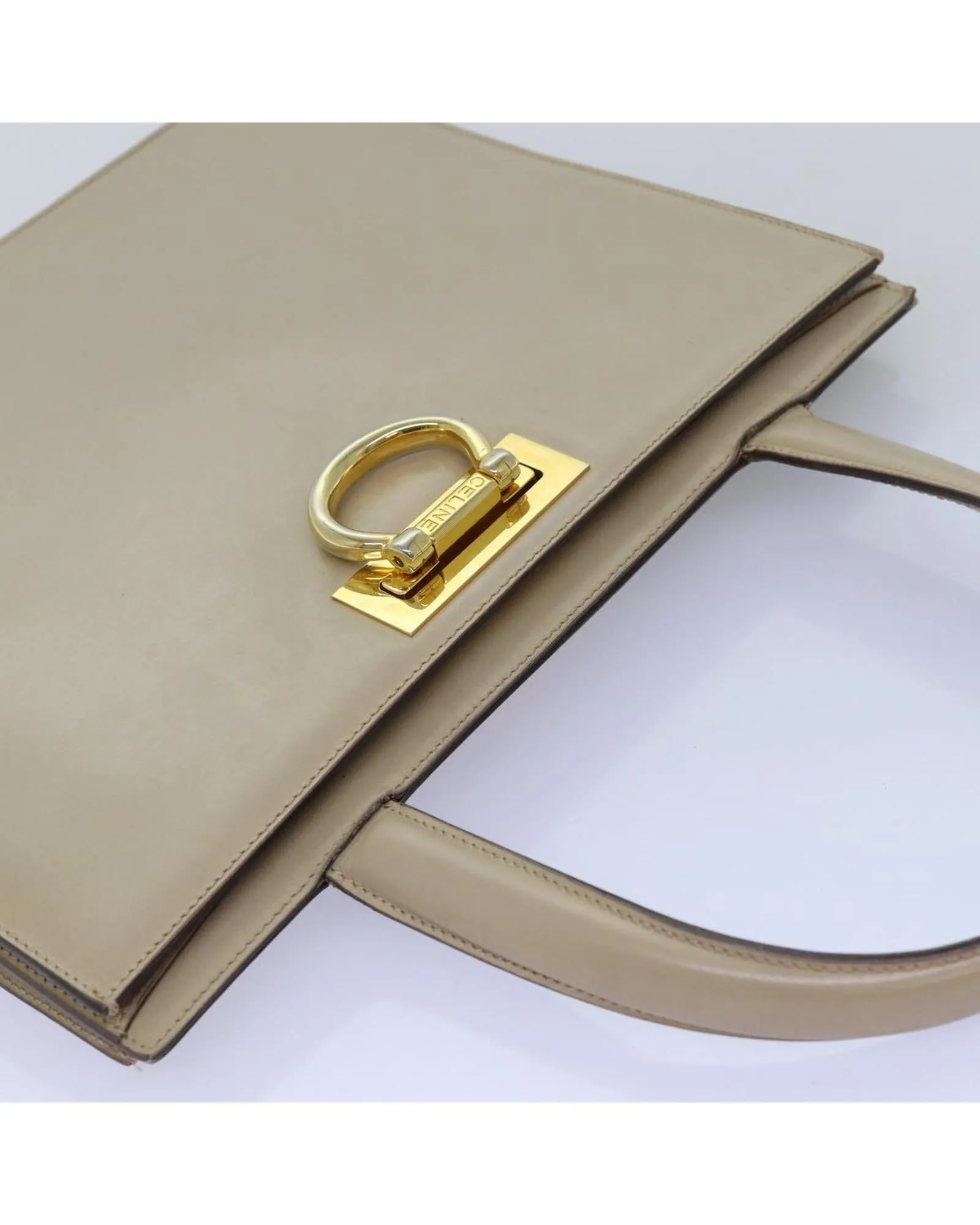 Beige Leather Hand Bag with Minimal Wear from Italy