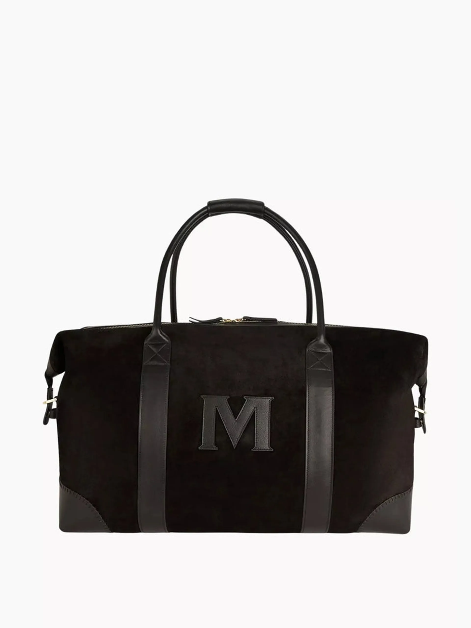 Black suede weekend bag