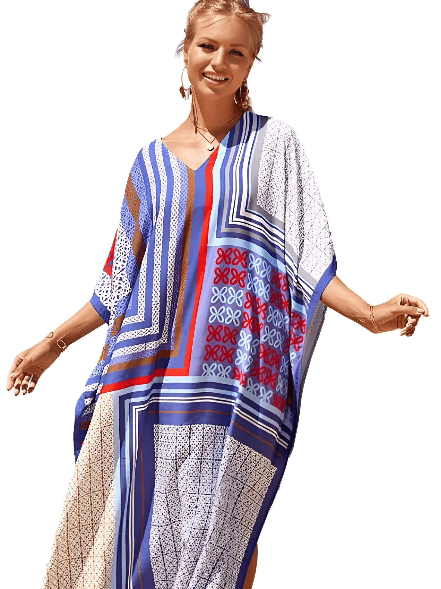 Bohemian V-Neck Batwing Sleeve Caftan For Women - 39 Styles!