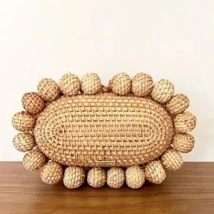 Boho Beaded Rattan Clutch