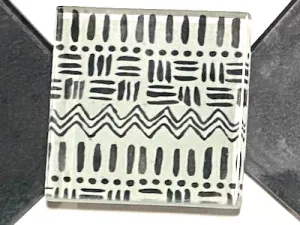 BOHO BLACK & WHITE GLASS TILES 5CM PATTERN NO. 35 (HM)