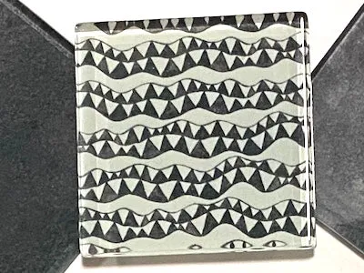 BOHO BLACK & WHITE GLASS TILES 5CM PATTERN NO. 5 (HM)