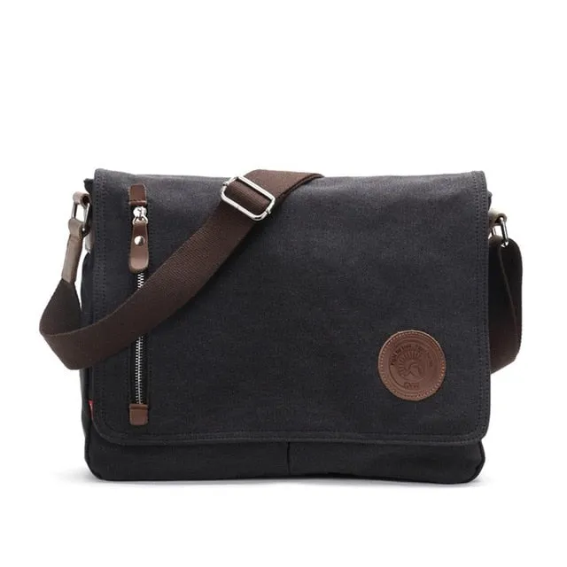 Boy's Canvas Crossbody Bag With Korean Casual