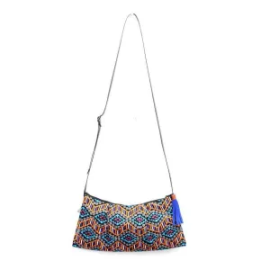 BUNDLE: Leyla Embroidered Crossbody Purse with Leather Tassel 5 Pieces - Thailand