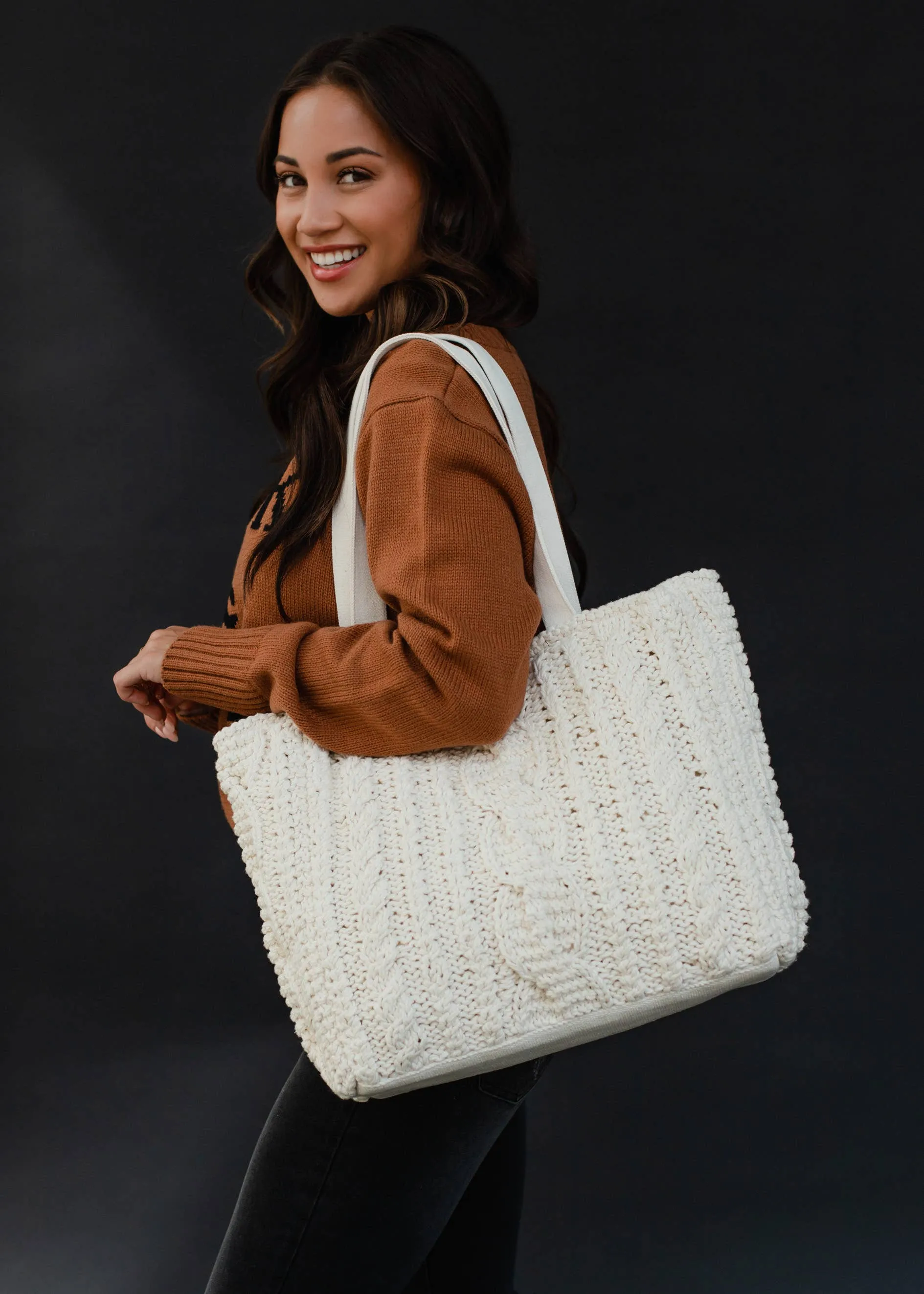 Cable Knit Tote *Multiple Colors Available*