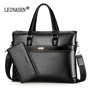 Casual Genuine Leather Men's 2 Set Bag