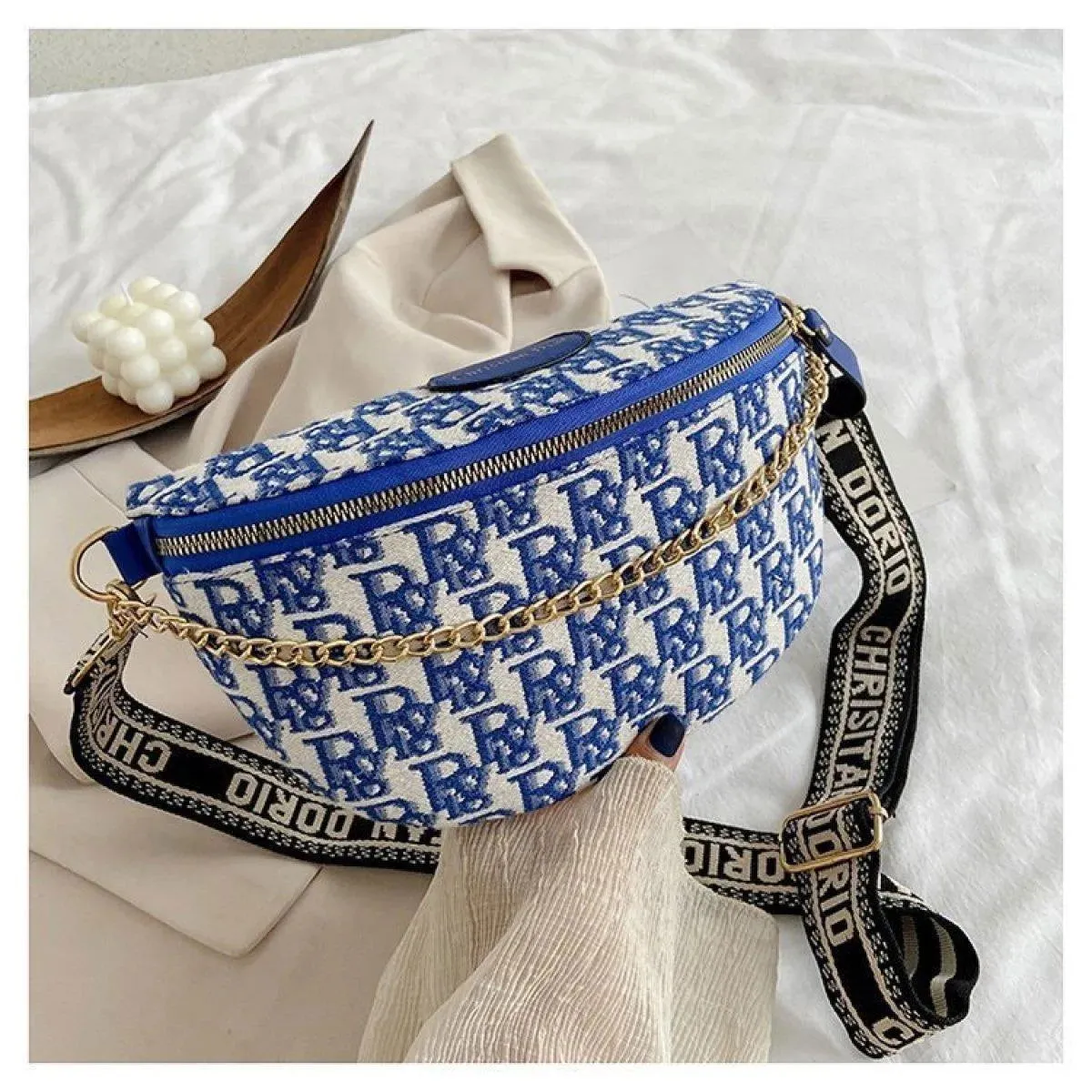 Casual Letter Crossbody Bag With Chain