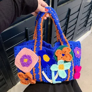 Casual Patchwork Weave Bags