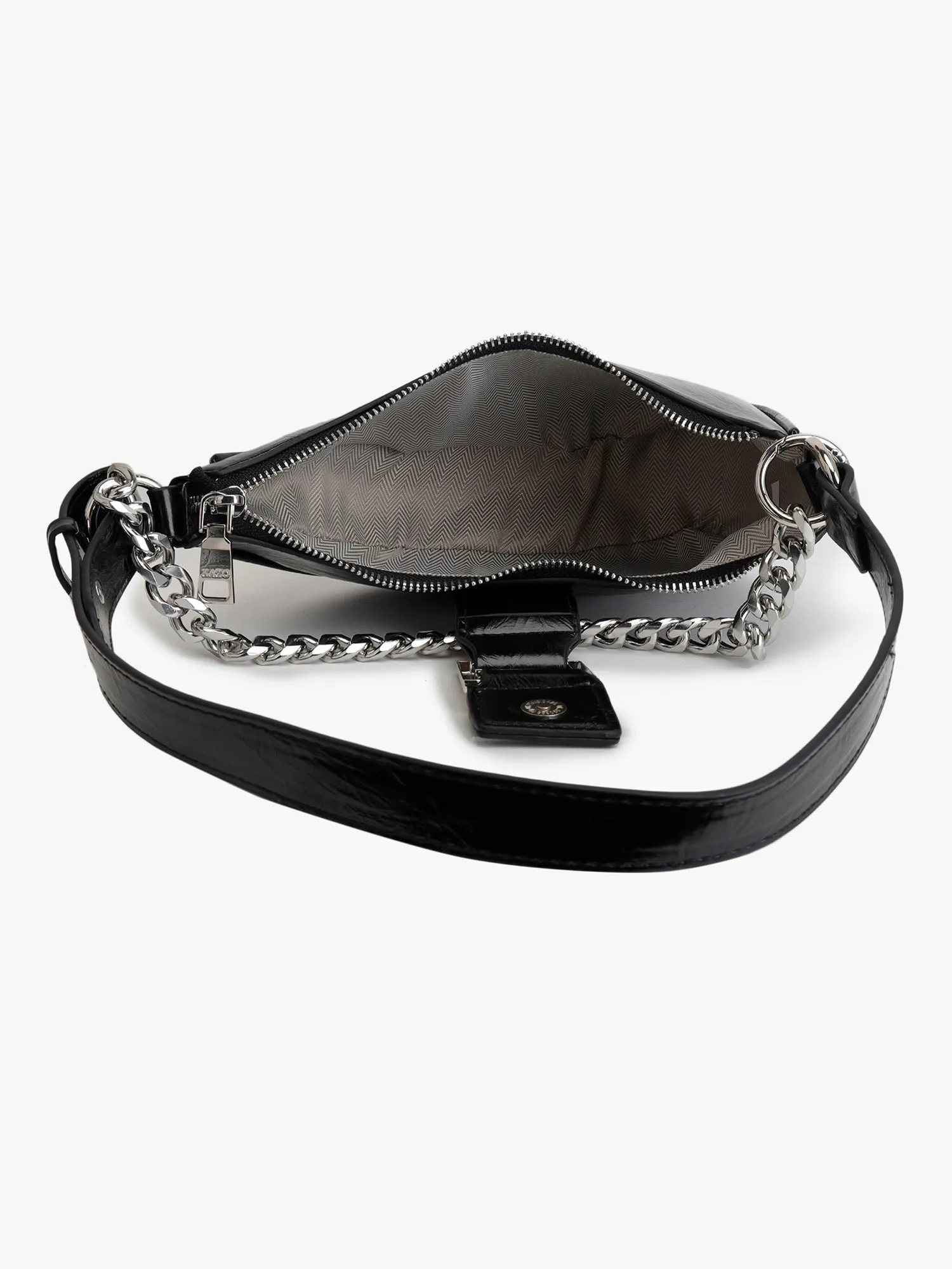 Chunky Chain Crescent Shoulder Bag