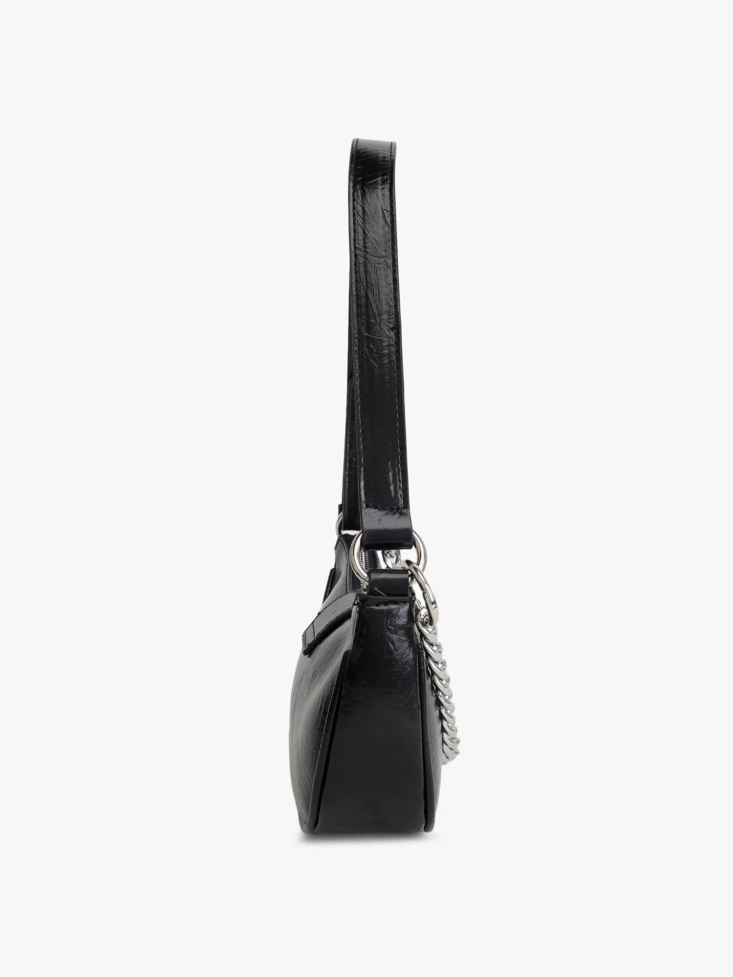 Chunky Chain Crescent Shoulder Bag