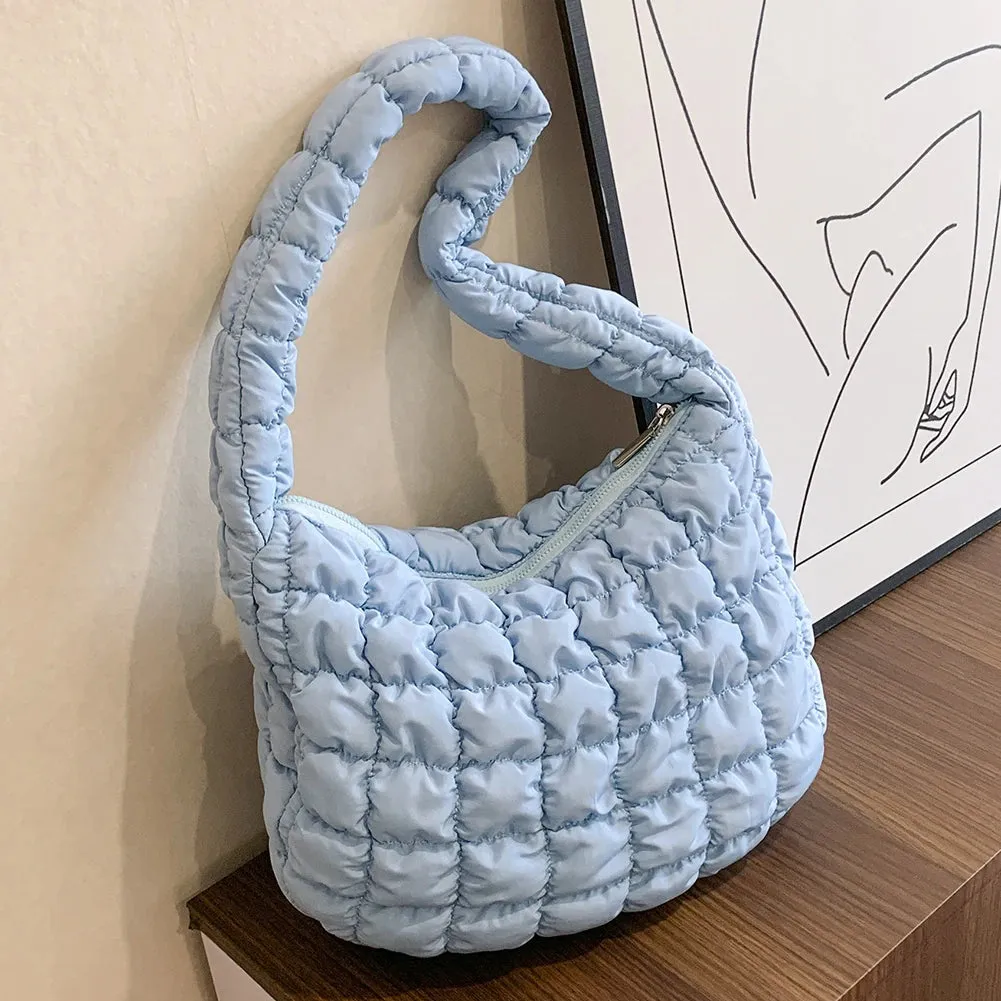 Cloud Bubbles Hobo Large Puffer Tote Bag