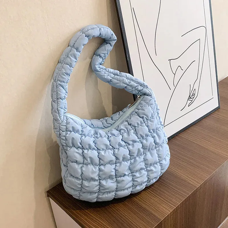 Cloud Bubbles Hobo Large Puffer Tote Bag