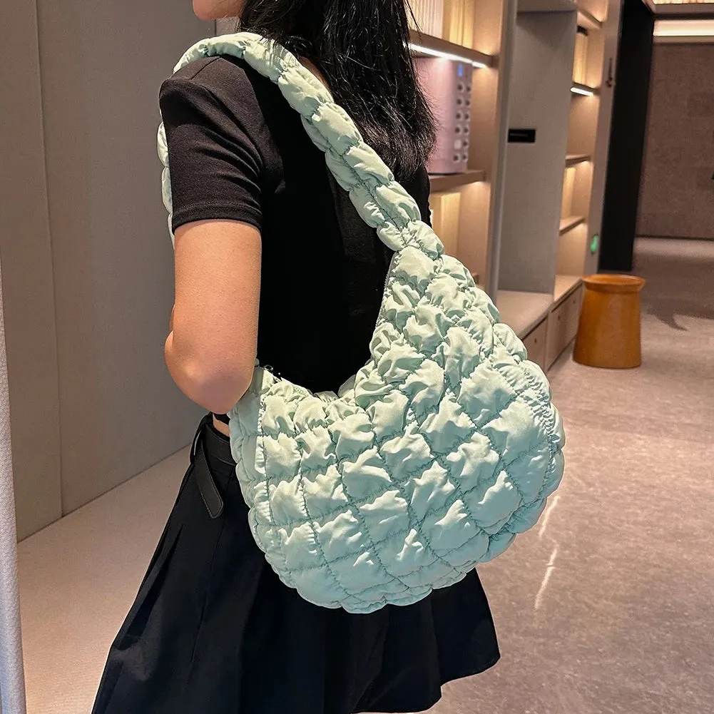 Cloud Bubbles Hobo Large Puffer Tote Bag