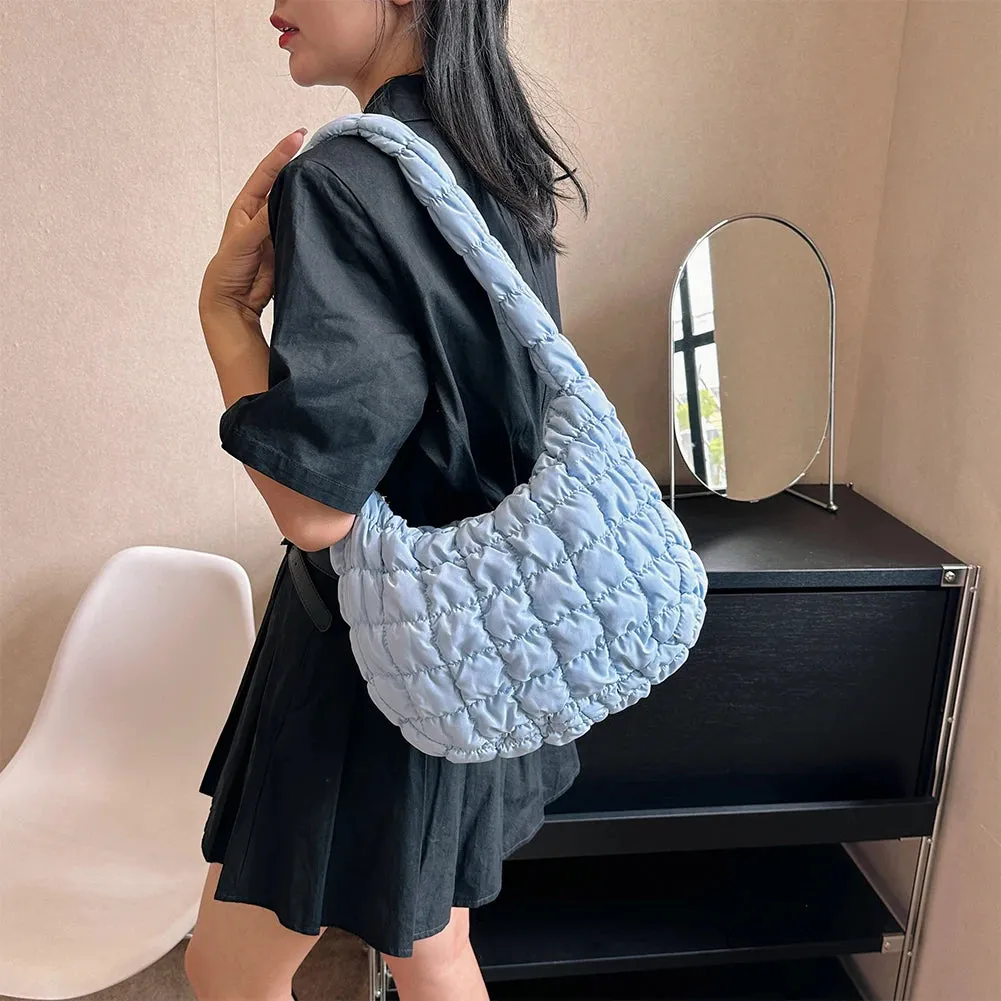 Cloud Bubbles Hobo Large Puffer Tote Bag