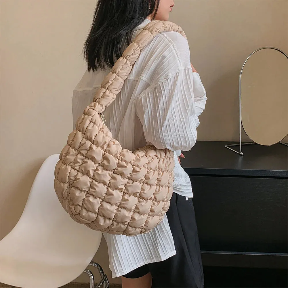 Cloud Bubbles Hobo Large Puffer Tote Bag