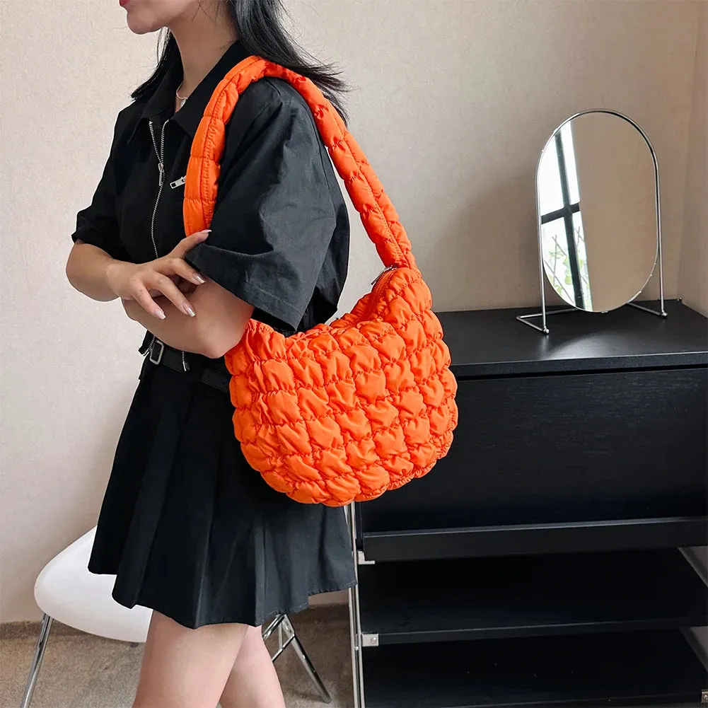 Cloud Bubbles Hobo Large Puffer Tote Bag