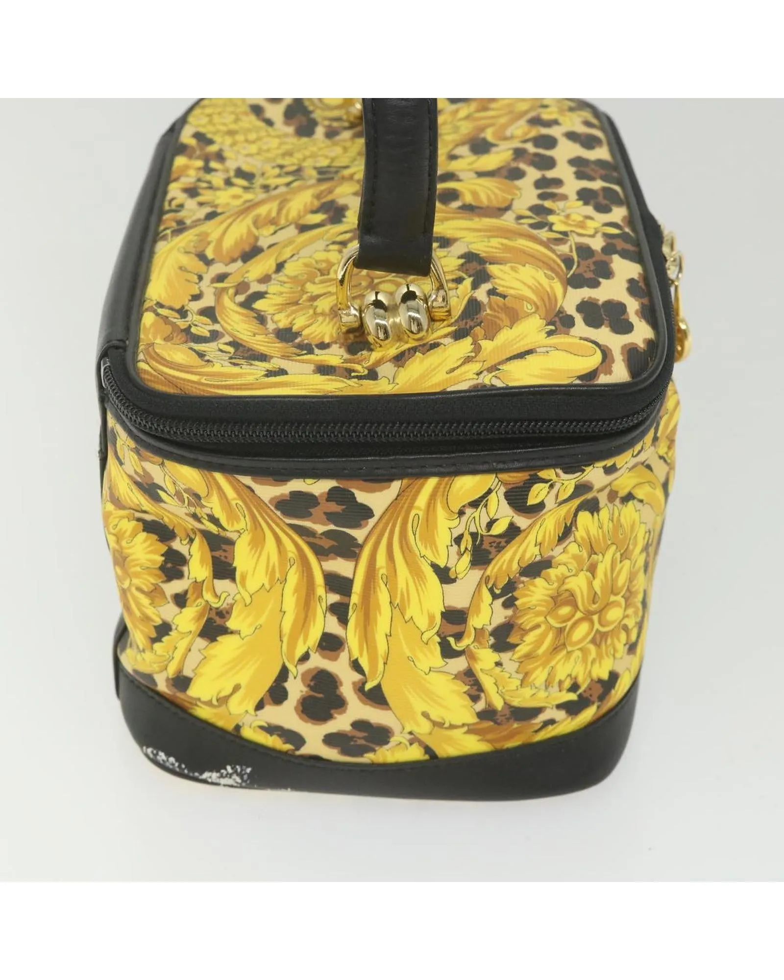 Coated Canvas Vanity Pouch in Vibrant Yellow