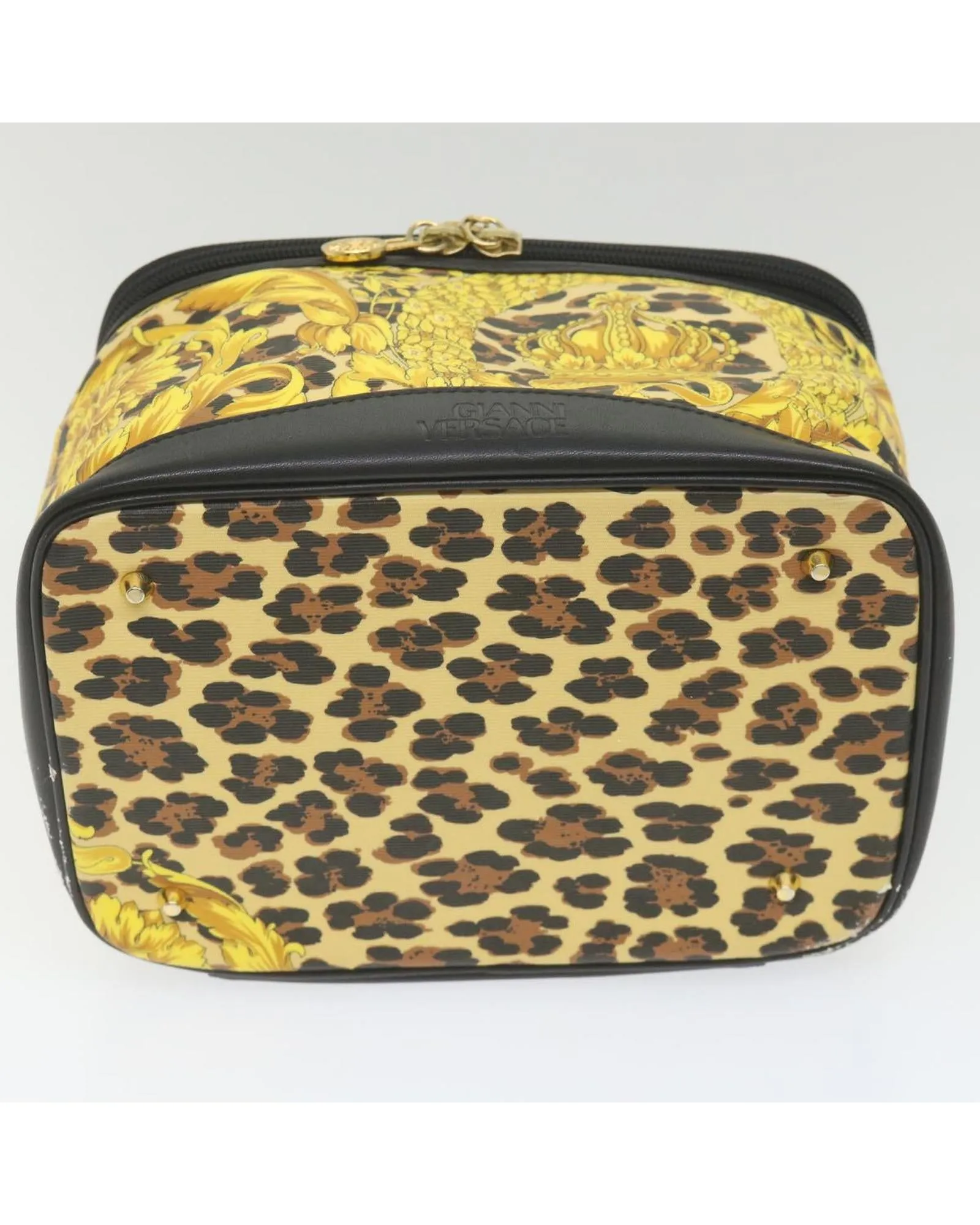 Coated Canvas Vanity Pouch in Vibrant Yellow