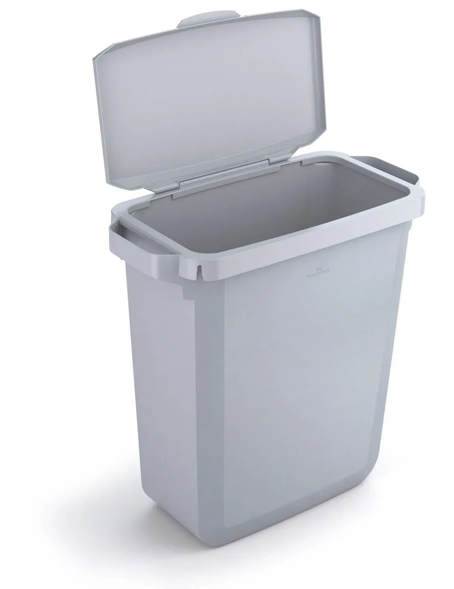 Durable DURABIN Grey Rectangular Recycling Bin   Grey Hinged Lid | 60L