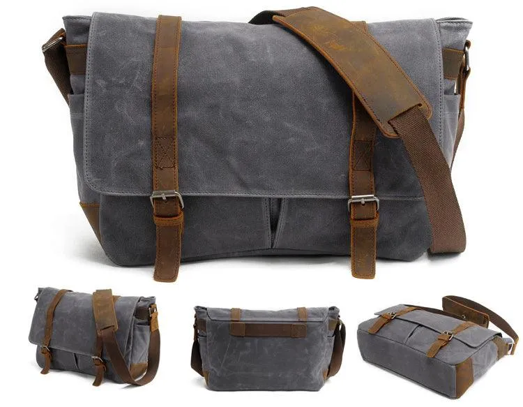 Faded Solid Canvas and inner purse Mini Crossbody Outdoor Dark Grey Bags