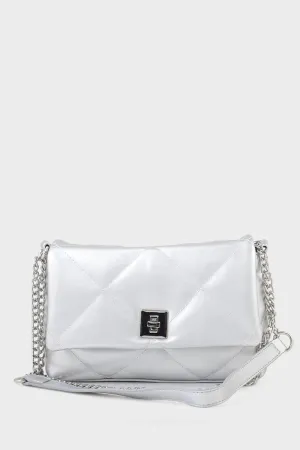 Flap Shoulder Bags B15139-Silver