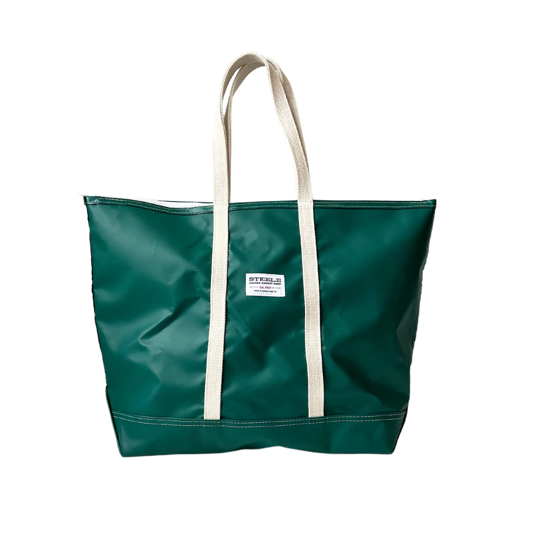 Forest Green Steeletex Zip Top Beach Tote - Medium