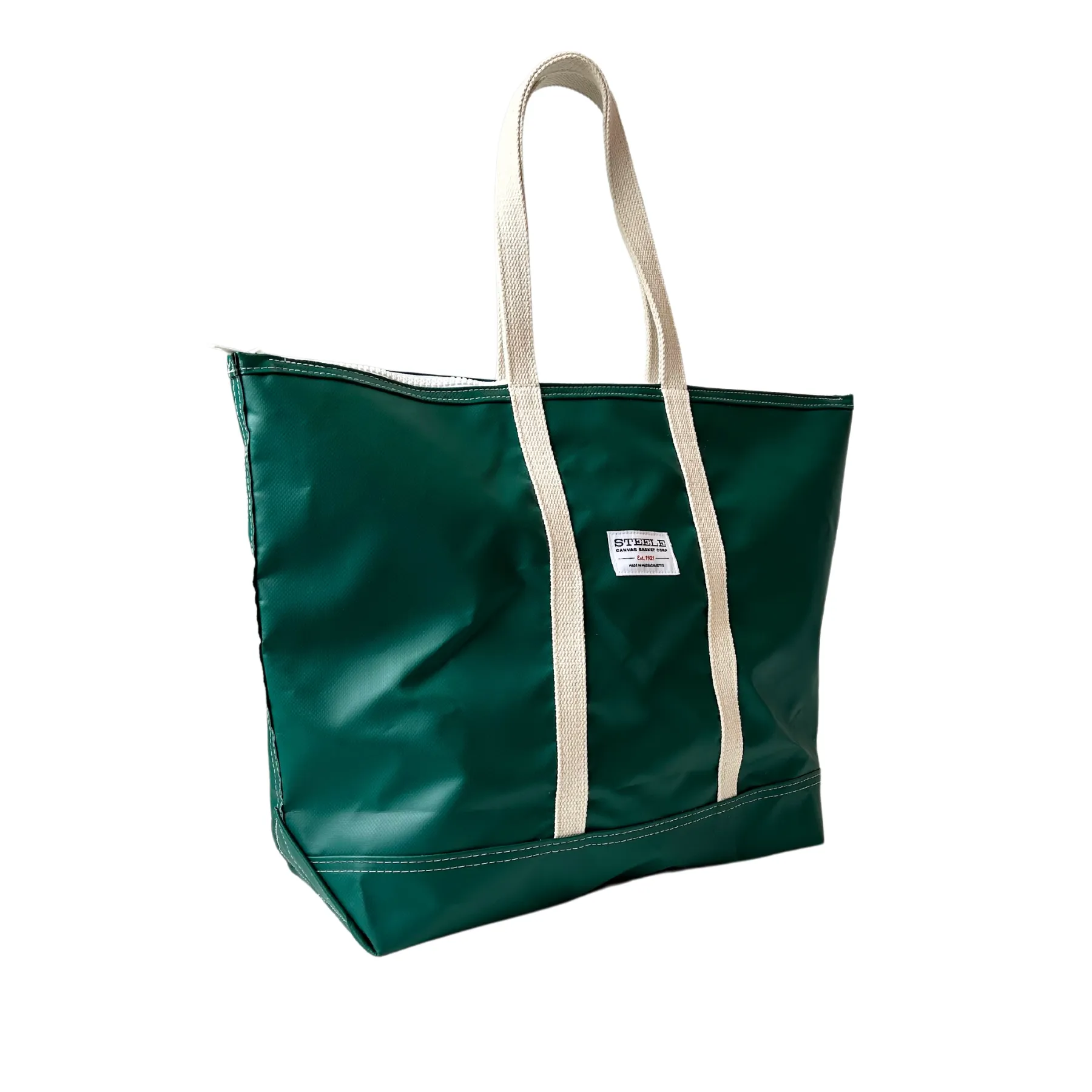 Forest Green Steeletex Zip Top Beach Tote - Medium