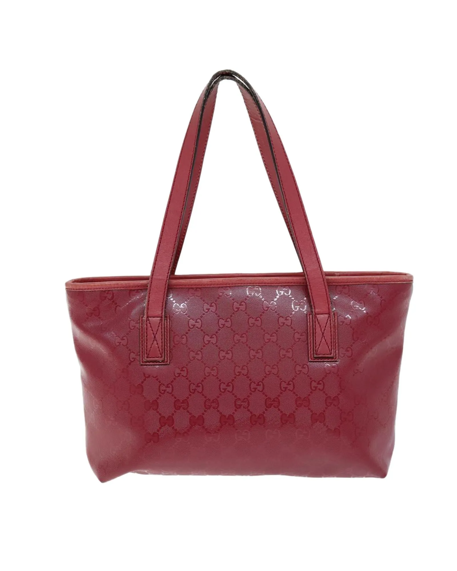 GG Canvas Red Tote Bag with Minimal Wear - Italian Made