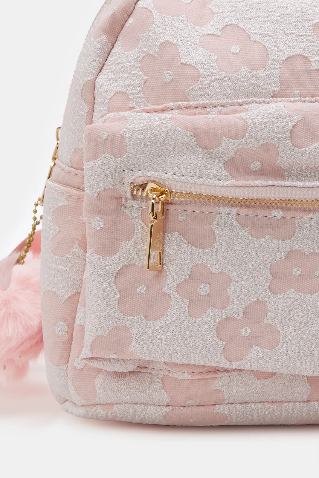 Girls Pink Embellished Backpack