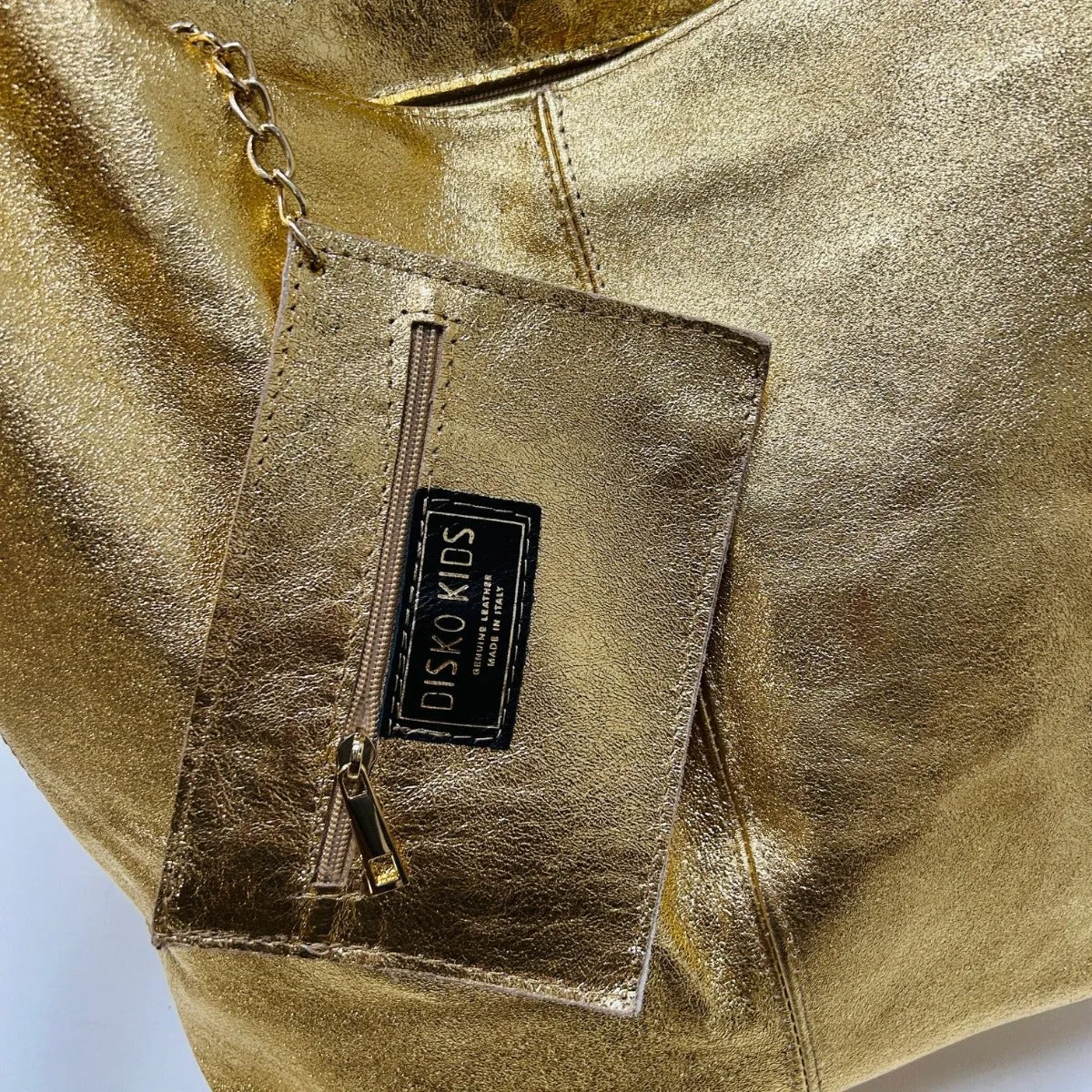 Gold Leather Boho Bag