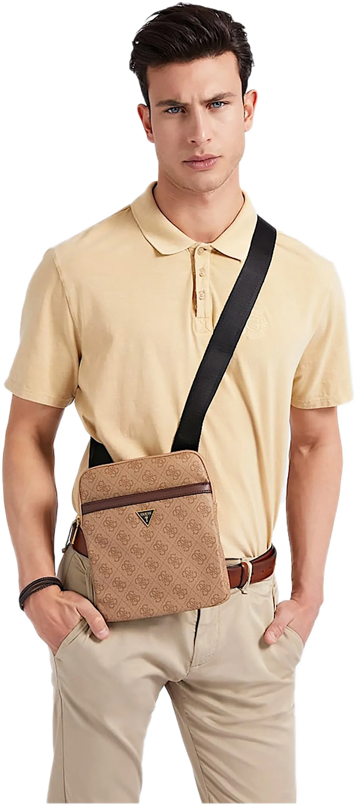 Guess Vezzola Cross Body 4G Bags In Brown For Men