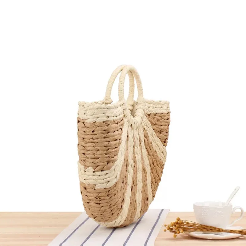 Handwoven Summer Beach Rattan Straw Bag