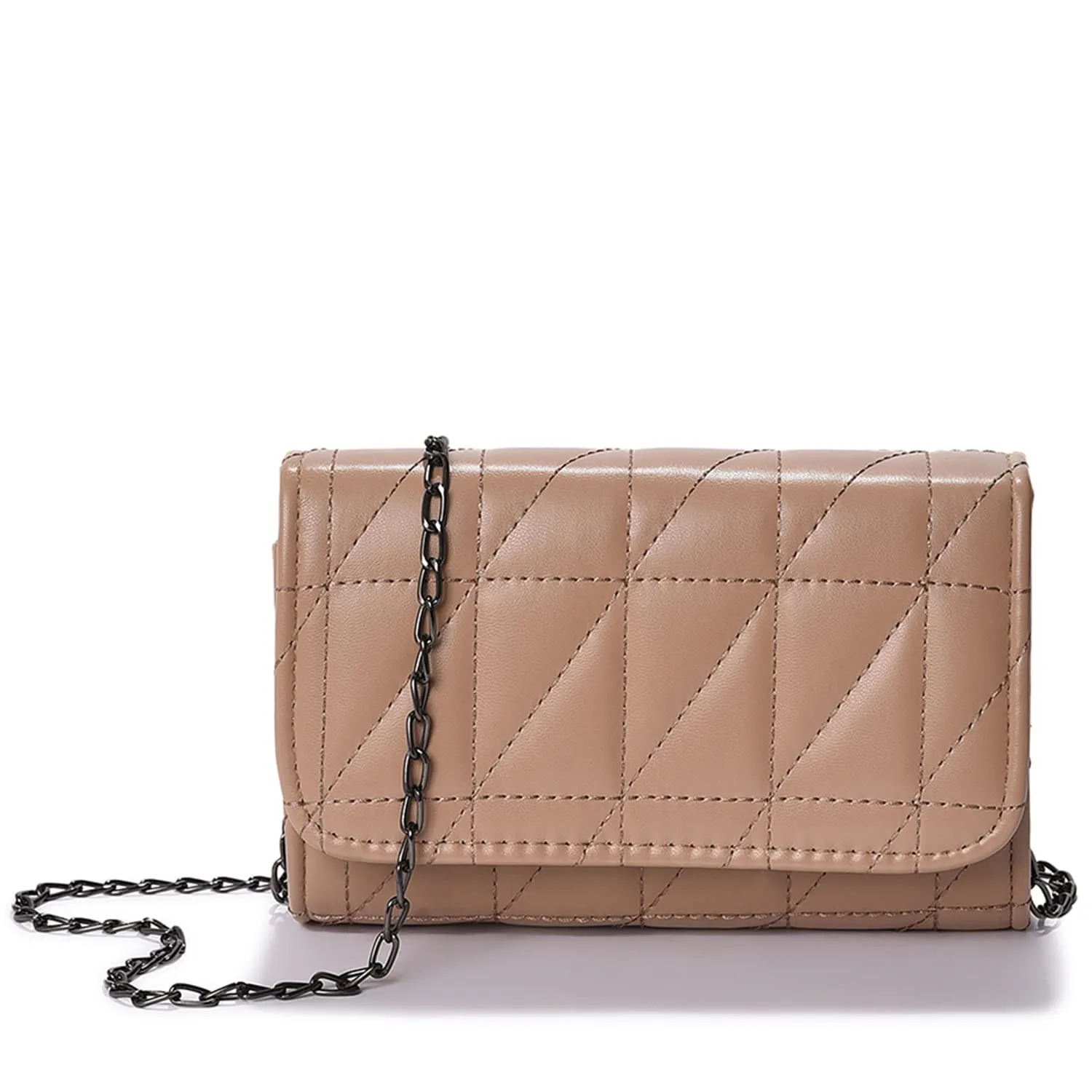 Haute Sauce Quilted Magnet Lock Sling Bag with Chain Strap (AZ_HSSB1048)