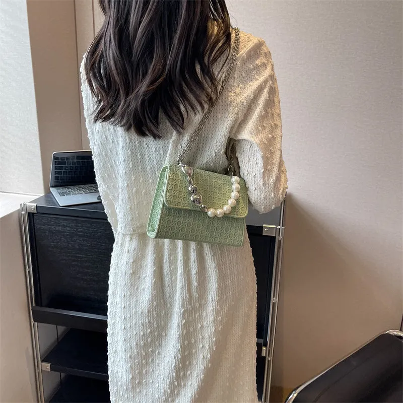 Heart Pearl Shoulder Bags