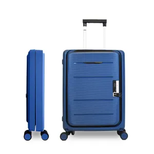 Kuber Industries Luggage Bag | Trolley Bags for Travel | Collapsible Luggage Bag | Travelling Bag | Trolley Bags for Suitcase | Lightweight Luggage Bag | 20 Inch | Pack of 2 | Navy Blue