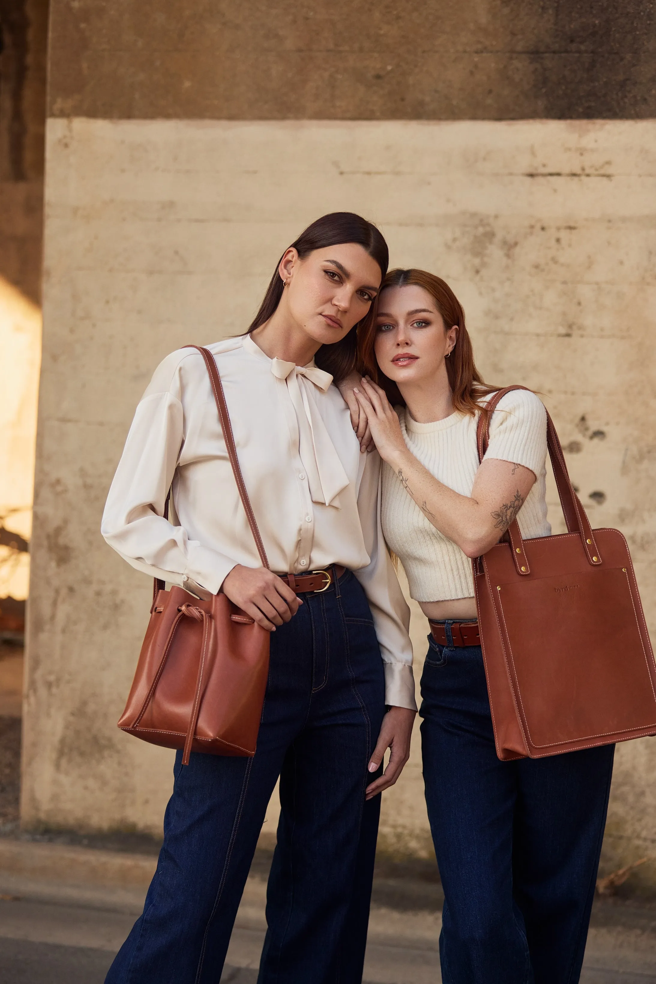 LET ME WORK IT Tote Bag by Byrd Studio - Chestnut Brown Leather