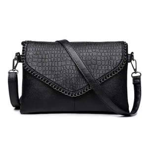 Luxury CrocLeather Chain Tote Crossbody Bag