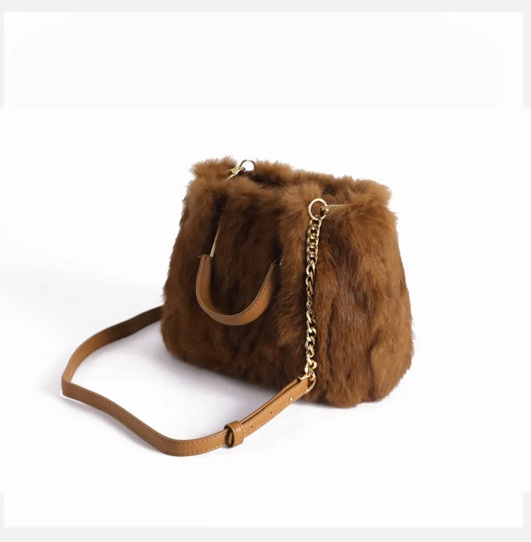 Luxury Women's Real Fur Shoulder Bag For Banquet