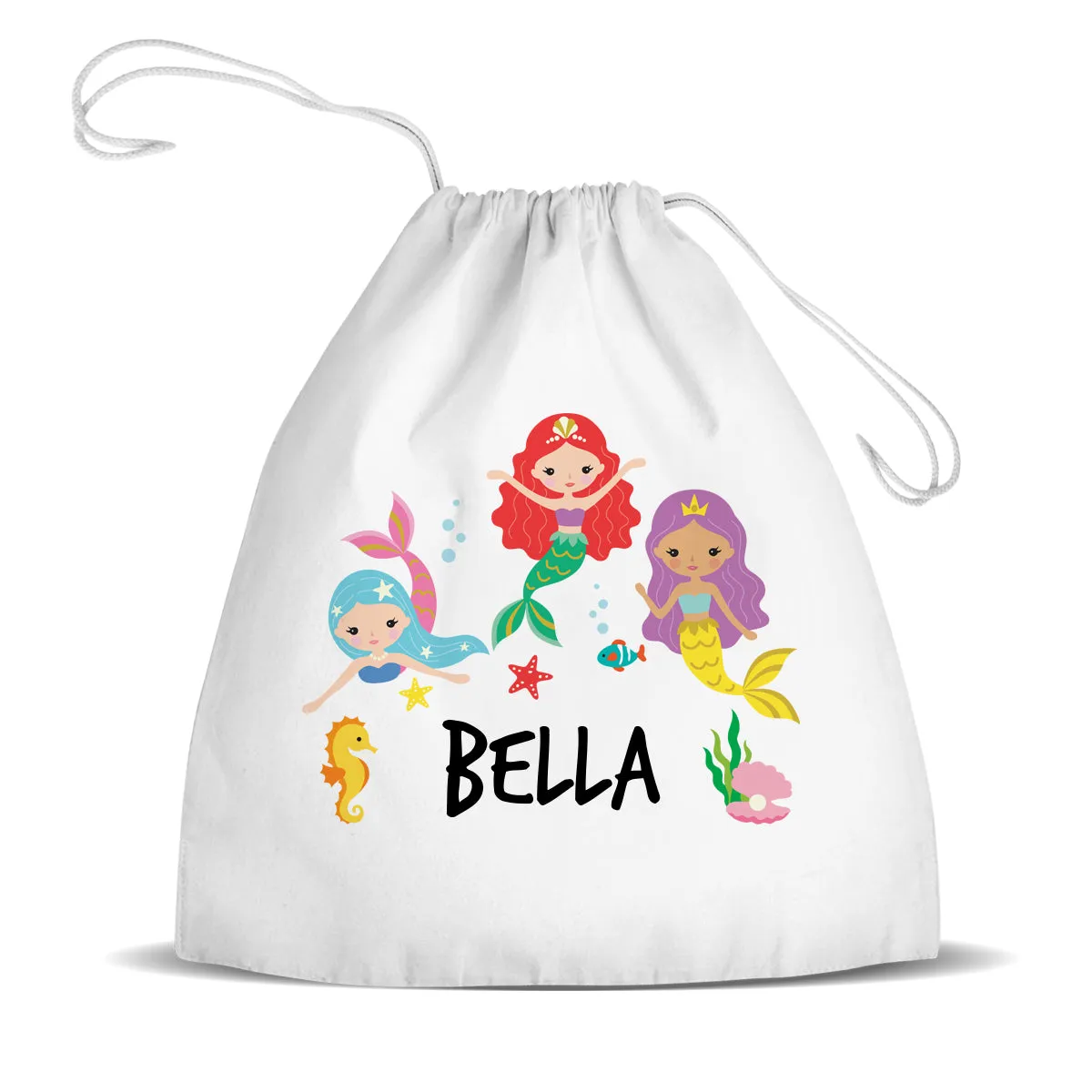 Mermaids Premium Drawstring Bag