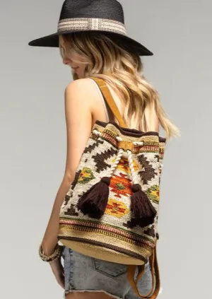 Mojave Tassel Tie Backpack with Suede Straps