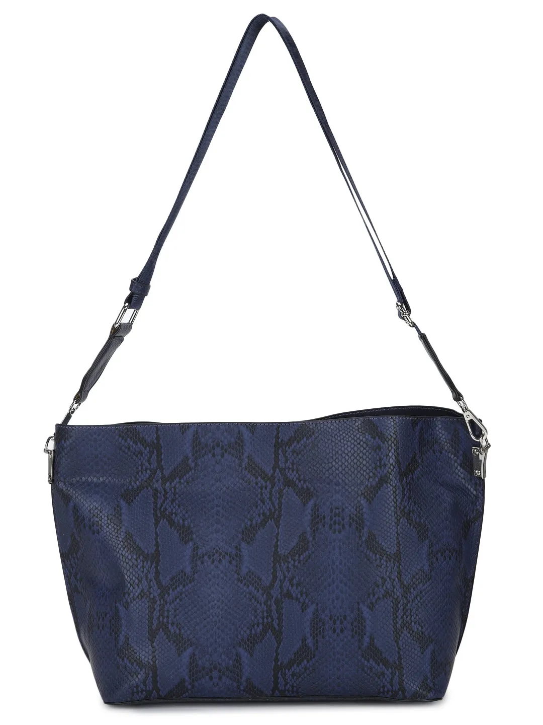 Navy Snake Tote Bag