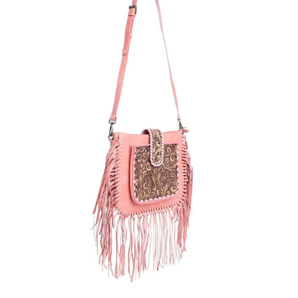 Oro Valley Hand-Tooled Bag in Pink