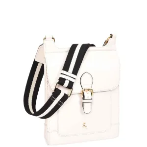 Real Leather Crossbody Bag Women's Casual Style Messenger Xela White